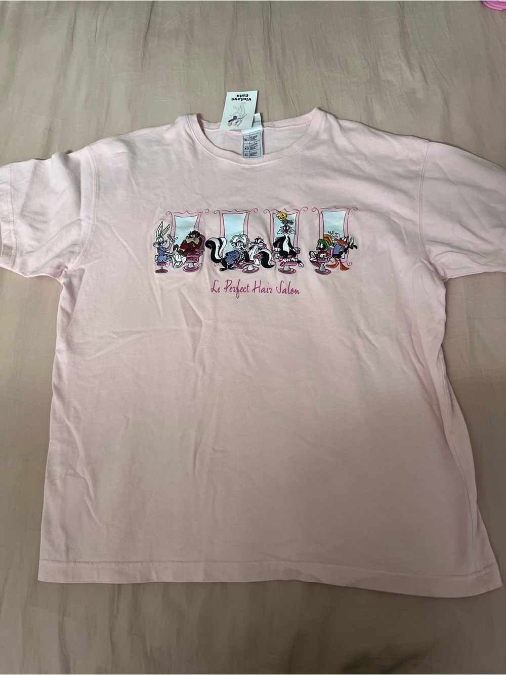 Warner Bros. Pink Looney Tunes 'Le Perfect Hair Salon' Short Sleeve Tee